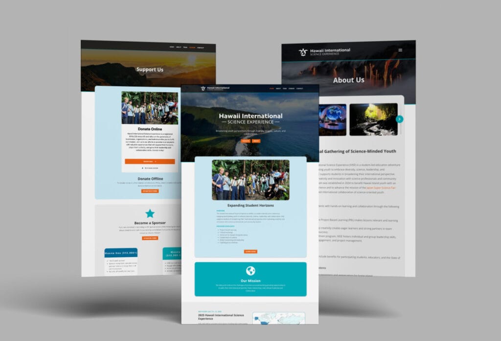Website design for an educational nonprofit.