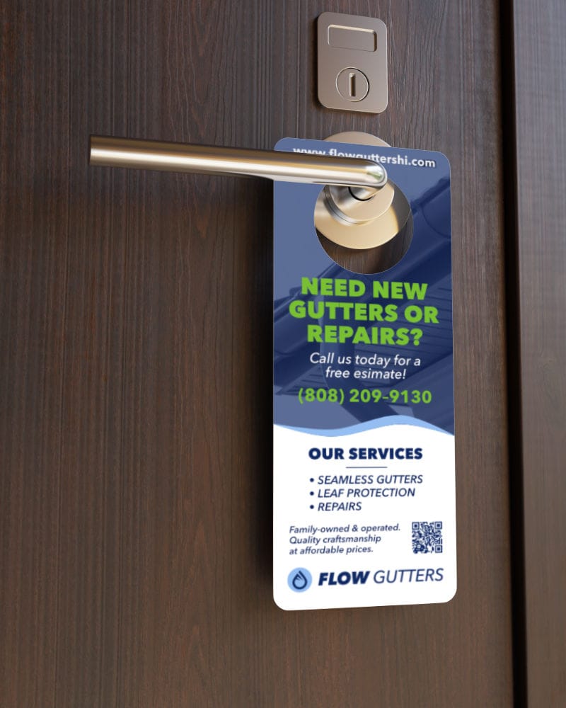 Door hanger design for a Gutter Installation company.