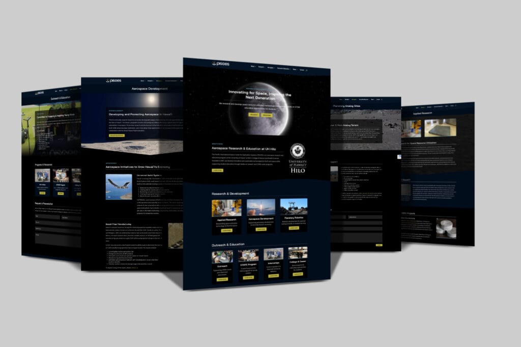 Website design for an aerospace research program.