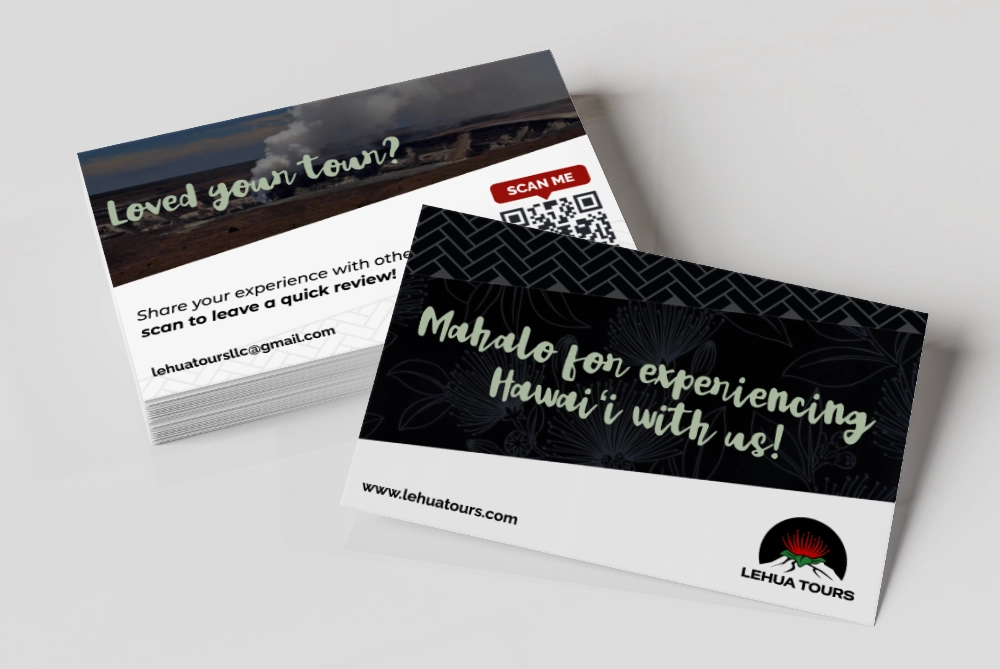 Lehua Tours review cards design